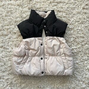H&M Black and Cream Puffer Vest